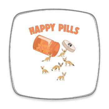 Happy Pills Fennec Fox Funny Fennec Foxes Lover - Magnet carré - blanc - Devant