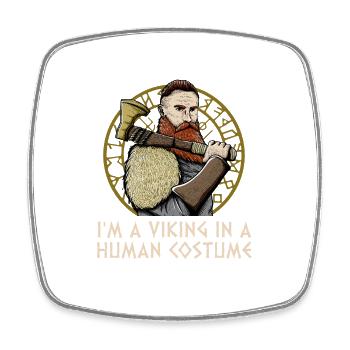 Odin in a Human Costume Funny Norwegian Humor - Viereckiger Kühlschrankmagnet - Weiß - Vorne
