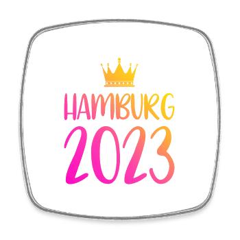 Hamburg 2023 - Viereckiger Kühlschrankmagnet - Weiß - Vorne