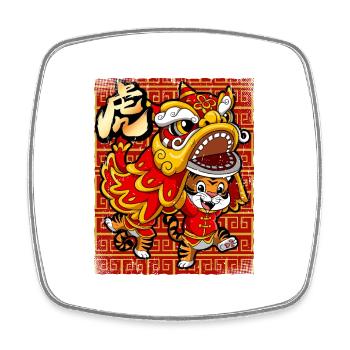 Jahr Des Tigers Mondneujahrsfest Chinesisches - Viereckiger Kühlschrankmagnet - Weiß - Vorne