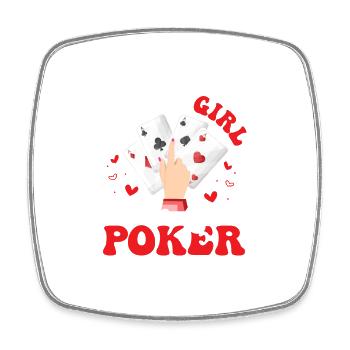 Just A Girl Who Loves Poker Gambling Card Player - Square fridge magnet - white - Front