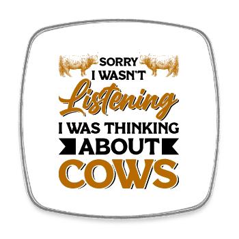 Scottish Highland cattle Highland Cattle - Square fridge magnet - white - Front