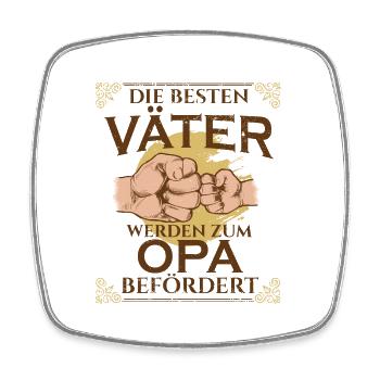 Die Besten Väter Werden Zum Opa Befördert I - Viereckiger Kühlschrankmagnet - Weiß - Vorne