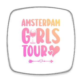 Amsterdam Girls Tour - Magnet carré - blanc - Devant