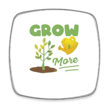 Grow More Funny Gartenarbeit Farmer Pflanzer Blume - Viereckiger Kühlschrankmagnet - Weiß - Vorne