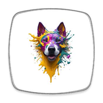 HUNDE DESIGN SPLASH ART I HUNDELIEBHABER - Viereckiger Kühlschrankmagnet - Weiß - Vorne