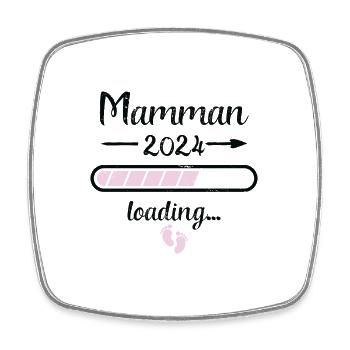 Mamman 2024 Loading Schwangerschaft Mutter Mutter - Viereckiger Kühlschrankmagnet - Weiß - Vorne