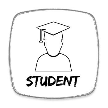 student diploma - Viereckiger Kühlschrankmagnet - Weiß - Vorne