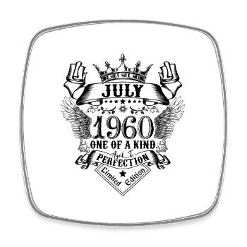 Geburtstag Juli 1960 geboren im Juli 1960 - Viereckiger Kühlschrankmagnet - Weiß - Vorne