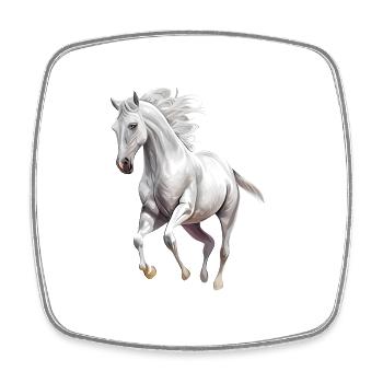 White Horse - Square fridge magnet - white - Front