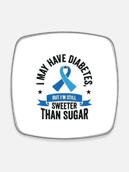Diabetic Pancreas Diabetes Awareness - Square fridge magnet - white