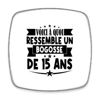anniversaire 15 ans. beau gosse 15 ans. 15e annive - Magnet carré - blanc - Devant