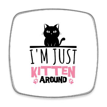 Funny Cat Lovers Gift For Cats Mom - Square fridge magnet - white - Front
