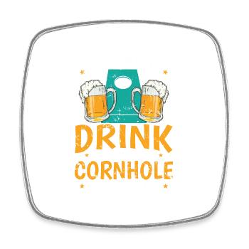 I don't always Drink when I'm playing Cornhole - Square fridge magnet - white - Front