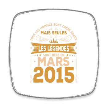 Mars 2015 | Mars 2015 anniversaire 2015 - Magnet carré - blanc - Devant