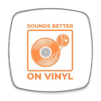 Sounds better on Vinyl - Square fridge magnet - white - Front