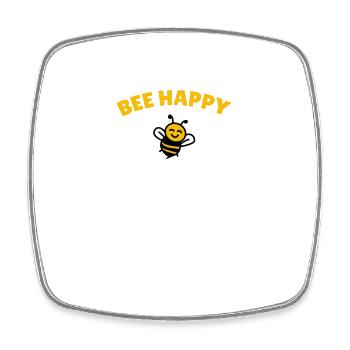 Bee happy - Viereckiger Kühlschrankmagnet - Weiß - Vorne