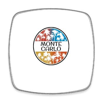 Monte Carlo Palm Tree Souvenir de vacances élégant - Magnet carré - blanc - Devant