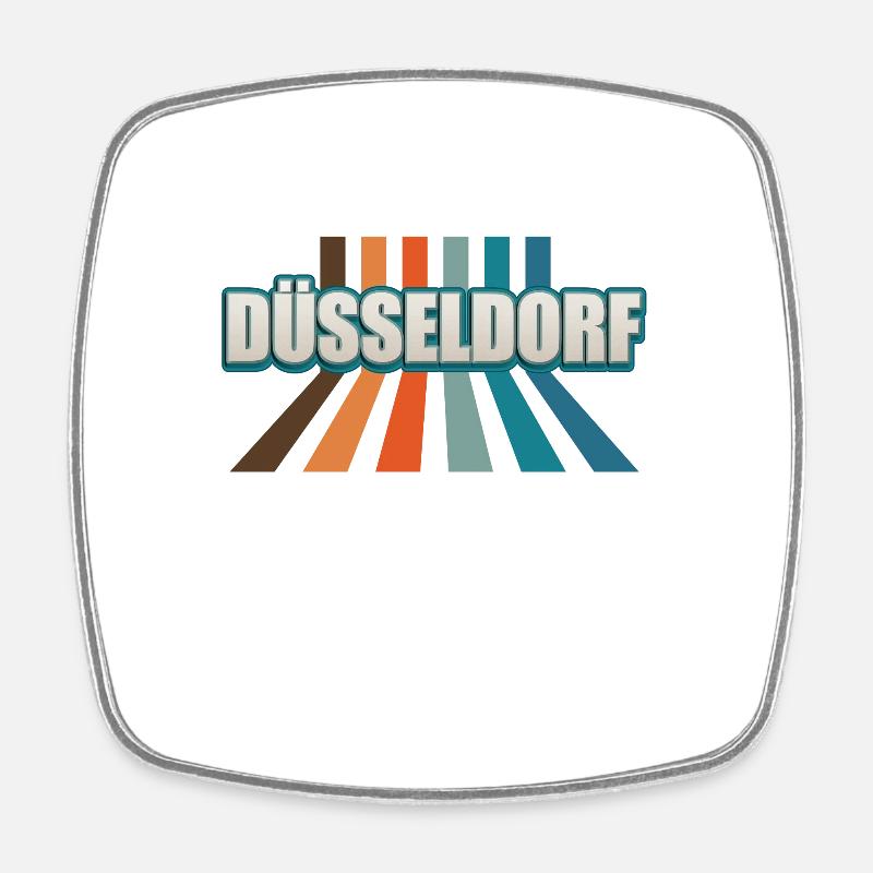 Düsseldorferin Düsseldorfer Düsseldorf - Viereckiger Kühlschrankmagnet - Weiß