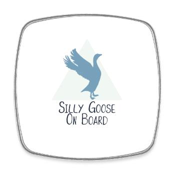 Silly Goose On Board - Viereckiger Kühlschrankmagnet - Weiß - Vorne