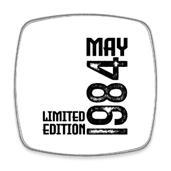 Cadeau may 1984. anniversary may 1984. Mai 1984. - Magnet carré - blanc - Devant