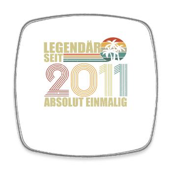 11ter Geburtstag Legendär Seit 2011 Geschenk - Viereckiger Kühlschrankmagnet - Weiß - Vorne