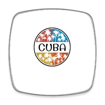 Cuba Palm Tree Souvenir de vacances élégant - Magnet carré - blanc - Devant