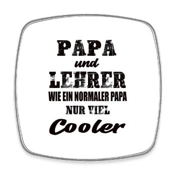 Papa und Lehrer - Viereckiger Kühlschrankmagnet - Weiß - Vorne
