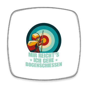Mir reicht's ich gehe Bogenschiessen Bogenschütze - Viereckiger Kühlschrankmagnet - Weiß - Vorne