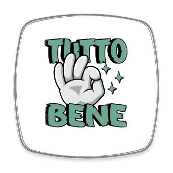 Tutto Bene - Square fridge magnet - white - Front