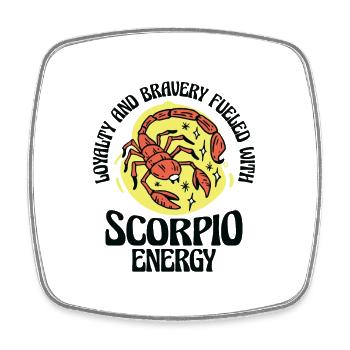 Skorpion Energie Astrologisches Horoskop - Viereckiger Kühlschrankmagnet - Weiß - Vorne