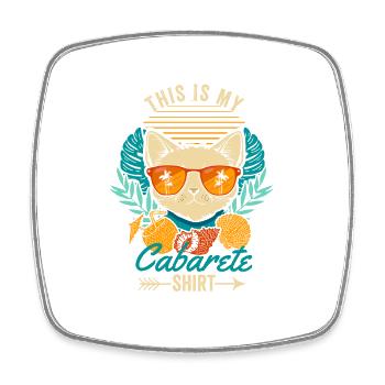 Ceci est ma Chemise Cabarete Cool Retro Cat - Magnet carré - blanc - Devant