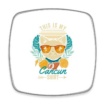 Ceci est ma chemise Cancun Retro Cat Mexique Été - Magnet carré - blanc - Devant