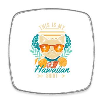 Ceci est ma chemise hawaïenne Retro Cat Hawaii Summer - Magnet carré - blanc - Devant