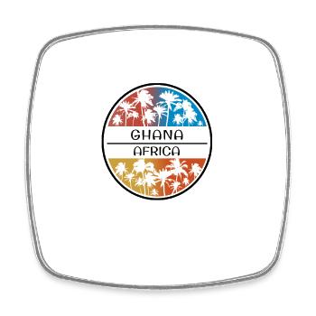 Ghana Africa Palm Tree Souvenir de vacances élégant - Magnet carré - blanc - Devant