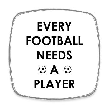 Fußball Football - Magnet carré - blanc - Devant