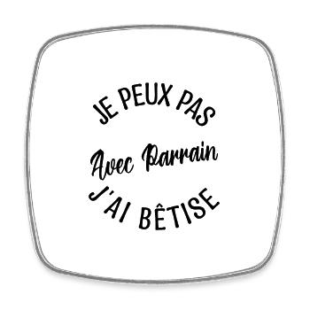 Cadeau Parrain, Cadeau futur parrain. - Magnet carré - blanc - Devant