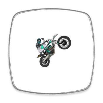 Motocross / Enduro / Freestyle mx / Dirtbike retro - Square fridge magnet - white - Front