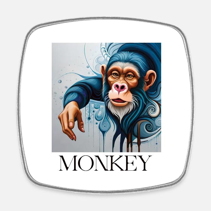 MONKEY - Viereckiger Kühlschrankmagnet - Weiß