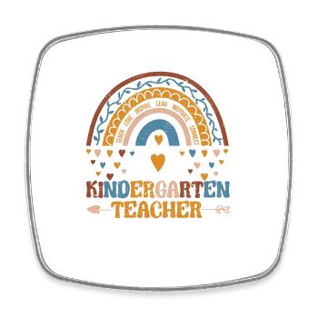 Kindergarten Lehrer Lustig Lehren Liebe Inspiriere - Viereckiger Kühlschrankmagnet - Weiß - Vorne