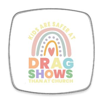 Les enfants sont plus en sécurité dans les spectacles de dragsters qu’à l’église - Magnet carré - blanc - Devant