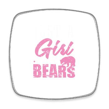 Just a Girls Who Loves Bears Forest Animal - Square fridge magnet - white - Front