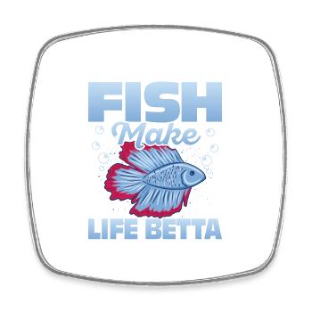 Fish Make Life Betta Fish Keeping Aquarium Owner - Viereckiger Kühlschrankmagnet - Weiß - Vorne
