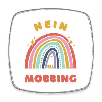 Nein zu Mobbing - Stoppt Mobbing! - Viereckiger Kühlschrankmagnet - Weiß - Vorne