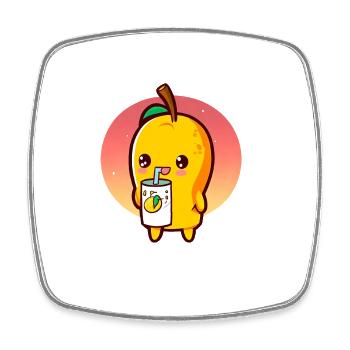 Erfrischende Mango genießt Mangosaft - Viereckiger Kühlschrankmagnet - Weiß - Vorne