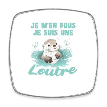 Je m'en fous je suis une loutre - süßer Otter - Viereckiger Kühlschrankmagnet - Weiß - Vorne