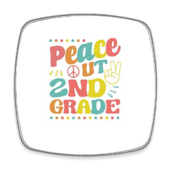 Peace Out 2nd Grade Second Graduation Last Day - Viereckiger Kühlschrankmagnet - Weiß - Vorne