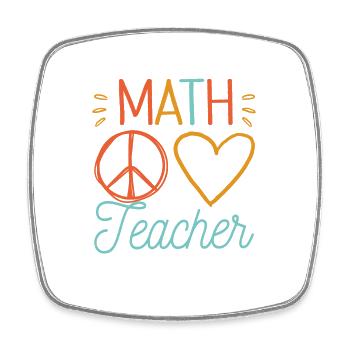 Math Teacher Squad Team Coach Mathematics Back - Square fridge magnet - white - Front