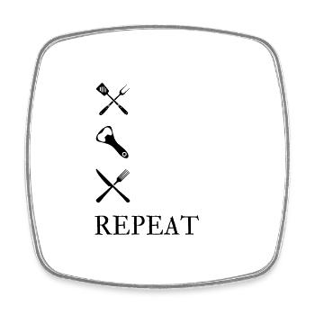 The perfect grill outfit for real griller guys - Square fridge magnet - white - Front