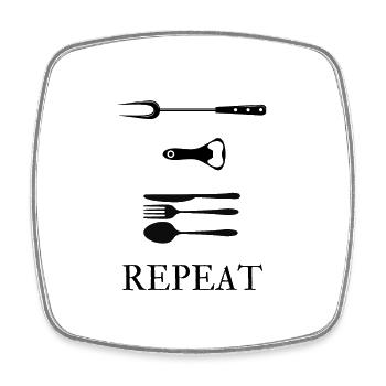 The perfect barbecue outfit for real barbecue guys - Square fridge magnet - white - Front
